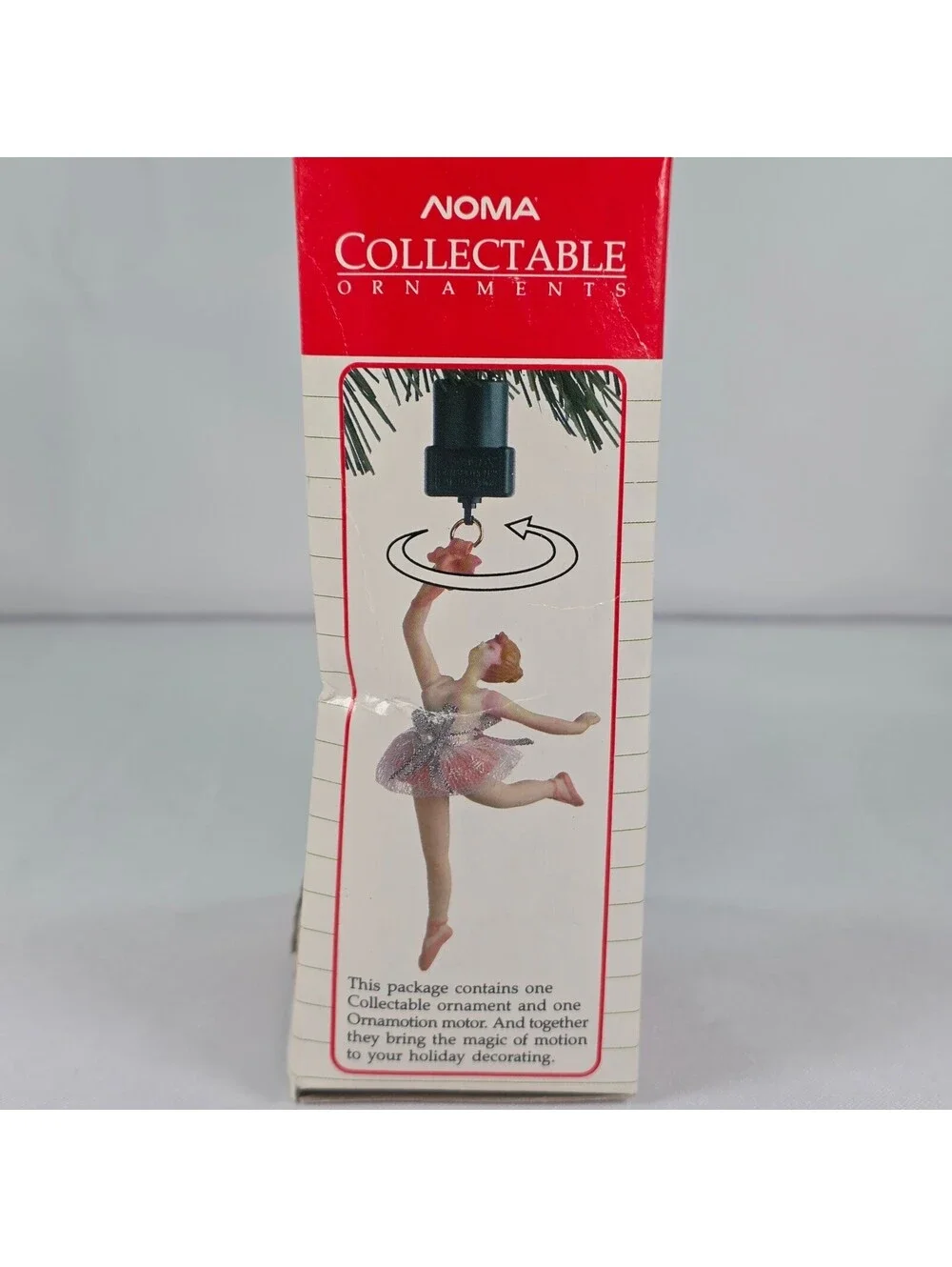 New Vtg Noma Ornamotion Ballerina Christmas Ornament Rotating Motor Vintage 1989